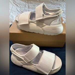 UGG White La Cloud Strap Sandals